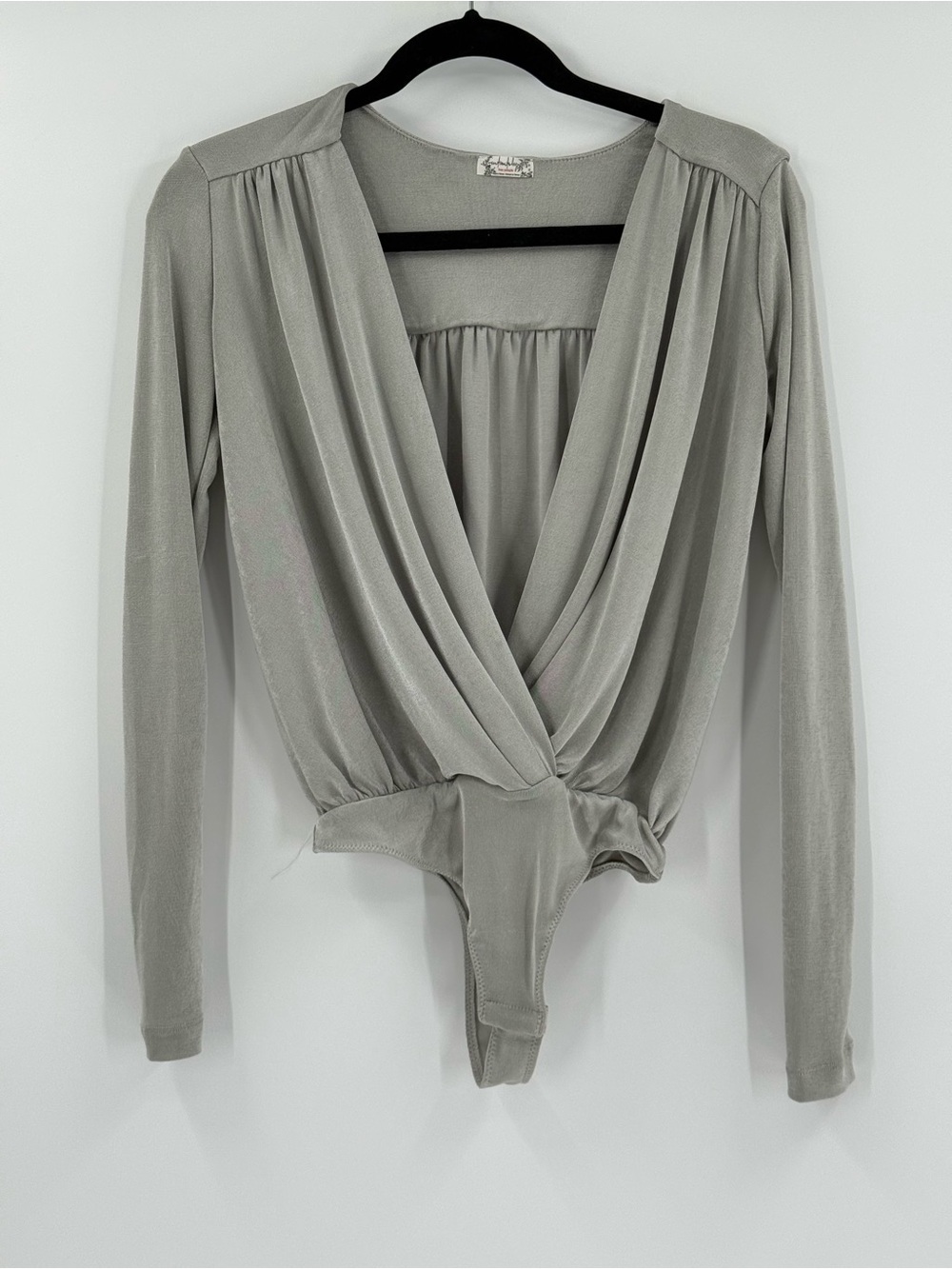 Free People Intimately On My Way Bodysuit Deep V Long Sleeve XS - Picture 2 of 5